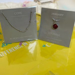 NWT Origami Owl Core 16” chain & January charm
